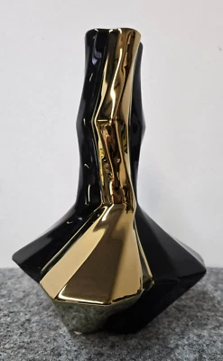 Deko Vase von Gilde dreamlight handmade 24,5 cm schwarz gold glänzend Luxus wow - Bild 1 von 4