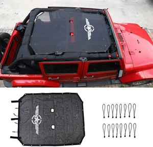 Top Sunshade Mesh UV Protection for 4 Door 2007-17 Jeep Wrangler Unlimited JK - Picture 1 of 7