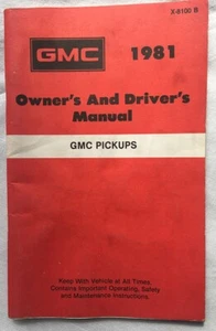 GMC 1981 Pickups Original Owners Operators Manual GM - Picture 1 of 1