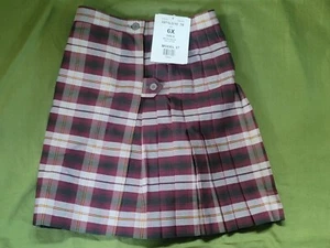 Becky Thatcher Elderwear Red Gray Plaid School Skirt Size 6 23x17 Teen NWT - Picture 1 of 5
