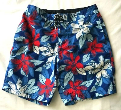 Lands End Swim Trunks Adult 34 Medium Hawaiian Print Blue Mens Board Shorts Suit - Image 1 of 4