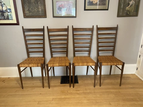 4 MCM Gio Ponti Italian Dining Chairs By OTTO GERDAU Cover