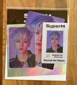 SuperM EXO Baekhyun ID Card & Deco Sticker Set SM Prodotti Ufficiali Photocard - Foto 1 di 2
