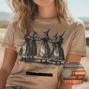 Girls Will Be Girls Halloween Witch T-shirt, Halloween Women Relax Classic tee - Picture 1 of 12