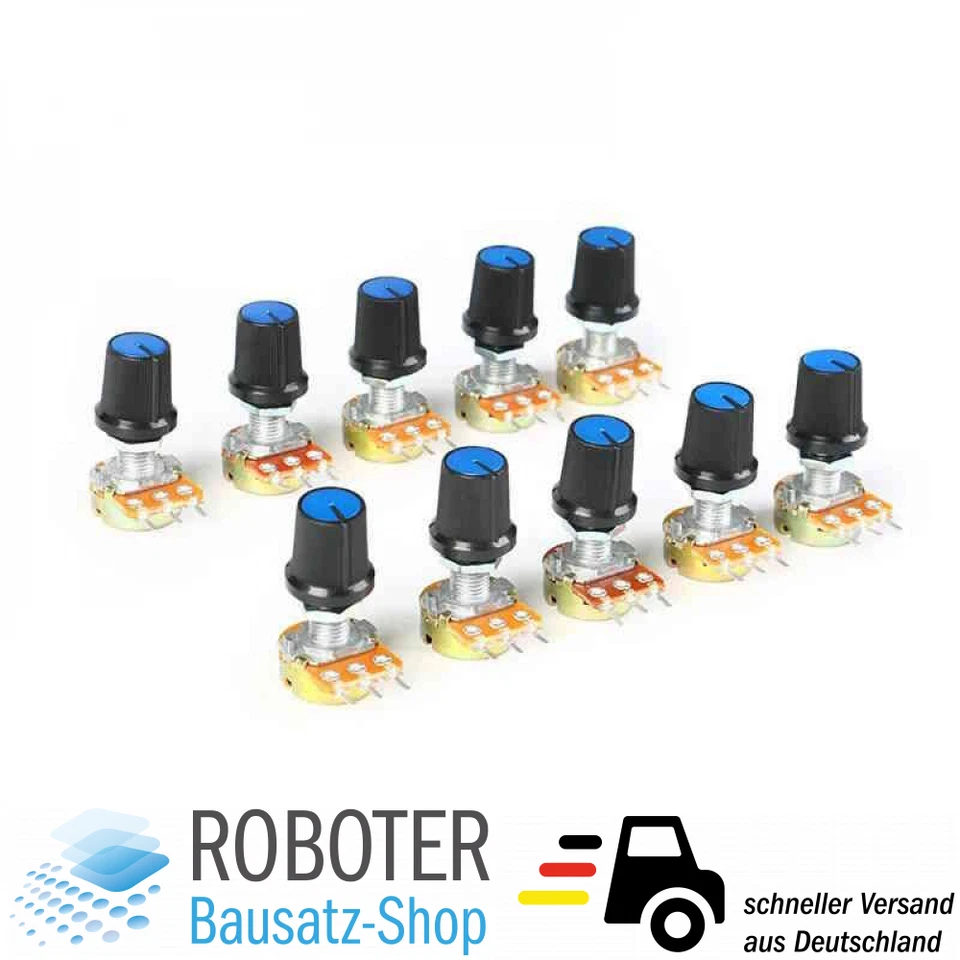 10x Dreh Potentiometer linear 10K Poti Drehregler Arduino Raspberry Pi - Bild 1 von 2