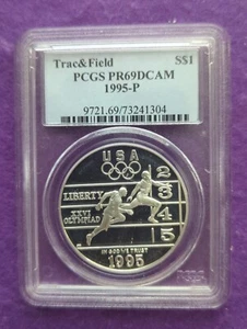 1995 P PCGS PR 69 DCAM Track Field 1 Dollar Coin $1 Commem Vintage SLAB - Picture 1 of 9