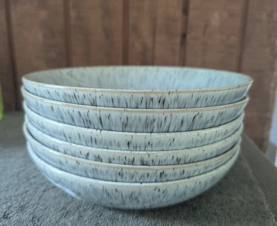 Set of (6) DENBY Pasta Bowls / Gray "Halo Speckle" Made in ENGLAND - Image 1 of 4