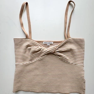 Reformation Lorenzo Stripe Cotton Sweater Tank size XS Beige Cream - Imagen 1 de 8