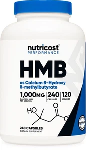 Nutricost HMB (Beta-Hydroxy Beta-Methylbutyric) 1000mg, 120 Servings, 240 Caps - Picture 1 of 5