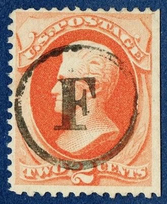 [V957] USA 1879 Scott#183 used 2¢ vermilion with cancel "F in circle" RARE!!! - Image 1 of 3