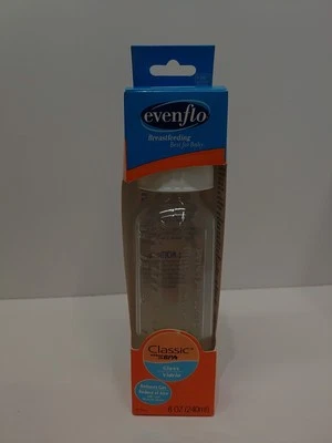 EvenFlo Classic 8 oz Glass BPA Free Baby Bottle Bottle and Nipple Cover Only - Image 1 of 4