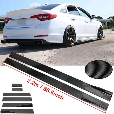 For Hyundai Sonata Carbon Fiber 2.2m/86.6inch Side Skirt Extensions Rocker Panel Foto 1 de 4