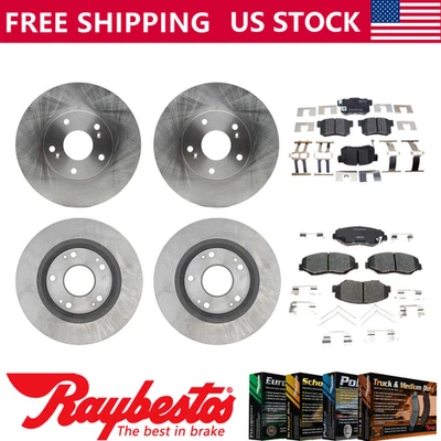 Rotores de freno delanteros traseros y pastillas de freno de cerámica para Acura ILX 2015 - Raybestos Foto 1 de 4