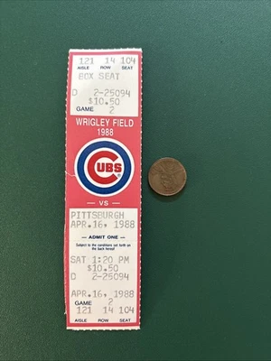 Talón de boleto de Greg Maddux 1988 Piratas Cachorros Dawson Sandberg Barry Bonds Foto 1 de 4