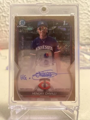 2023 Bowman Chrome Prospects Hendry Chivilli #BCP-236 Gold Refractor Auto /50 - Image 1 of 2