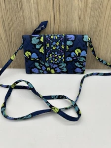 Vera Bradley Riemen Geldbörse Clutch abnehmbar Crossbody Indigo Pop Blau - Bild 1 von 7