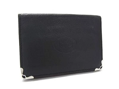 Cartier Must Line Card Case - Black and Bordeaux Leather, Men's Silver Hardware - Image 1 of 4