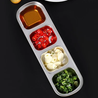  2 Pcs Stoviglie in Acciaio Inossidabile Piatto Di Immersione Sushi - Immagine 1 di 4