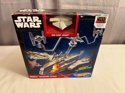 Hot Wheels Star Wars Rebels Rebel Transport Attack Play Set Die-Cast Ghost Ship - Image 1 of 4
