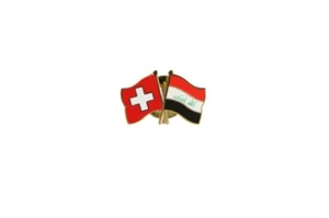 Schweiz - Irak Flaggen Pin Fahnen Pins Fahnenpin Flaggenpin Anstecker - Picture 1 of 1