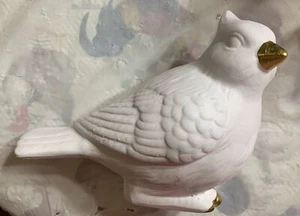 Keramik weiß Keramik Vogel 4 "hoch 6" lang Weihnachten Urlaub Dekor NEU - Bild 1 von 4