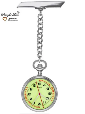 Schwesternuhr Leuchtblatt Kitteluhr Pflegeuhr Pulsskala Tachymeter Damenuhr Neu - Bild 1 von 4