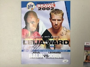 2002 Jesse James Leija y Mickey Ward doble firmado programa de boxeo JSA certificado de autenticidad - Imagen 1 de 4