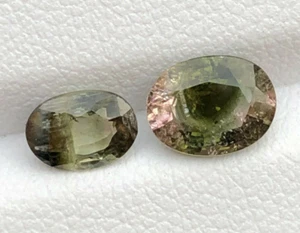 2,12 Karat schöne Qualität natürliche zweifarbige Turmalinschliffsteine hervorragender Glanz - Bild 1 von 5