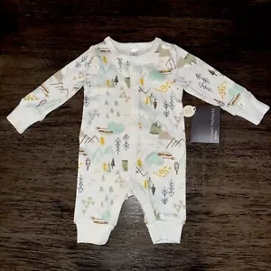 Gerber Modern Moments Coveralls Canoe Mountains Boy NWT NB 0 3 6 9 M - Picture 1 of 3