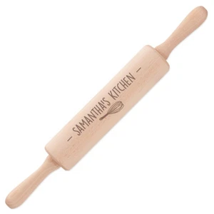 Personalised Rolling Pin Name Kitchen Whisk Revolving Wooden Name Custom Baking - Picture 1 of 1