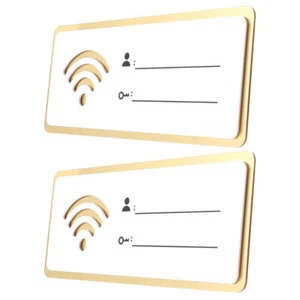 2 Pcs WiFi Password Prompt Card Board Office College Room Decor Wall Sign - Picture 1 of 12