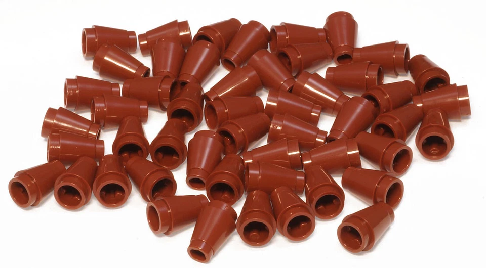 LEGO - 50 Kegel / Kegelsteine braun 1x1 / Reddish Brown Cone 1x1 / 4589b NEUWARE - Bild 1 von 1