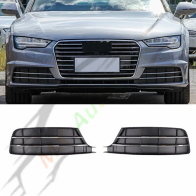 🔥A Pair Front Bumper Fog Light Lower Grille Cover For Audi A7 2016-2018 LH+RH - Image 1 of 4
