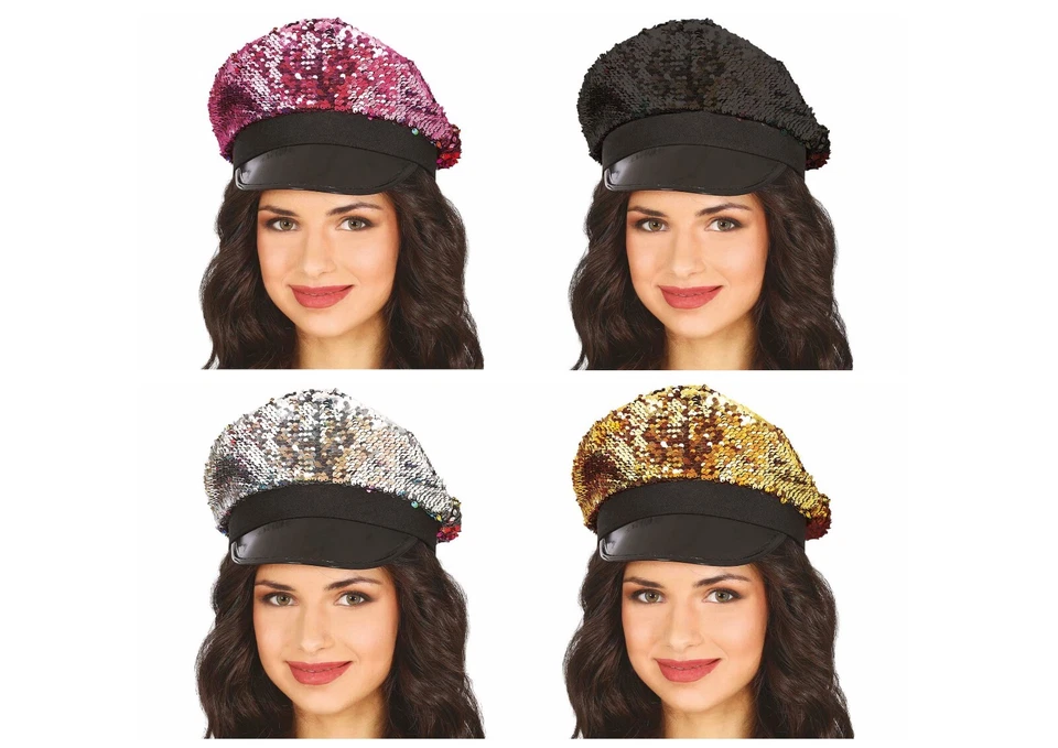 Women Sequinned Captains Hat Hen Night Party Bling Rhinestone Festival Wedding - Image 1 of 1