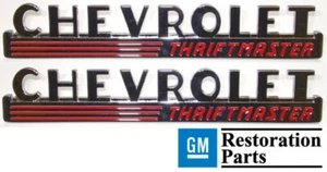 47-49 Chevy Advance Design Truck "CHEVROLET THRIFTMASTER" Side Hood Emblems - Picture 1 of 8