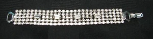 Vintage Weiss Rhinestone Bracelet! No missing stones Wide 5 Row NICE! - Picture 1 of 2