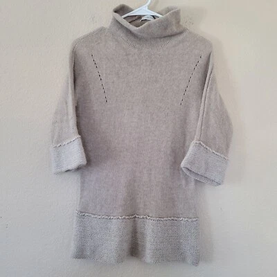 Suéter Ballantyne para mujer 100 % lana talla pequeña túnica cuello alto mangas 3/4 Foto 1 de 4