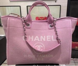 Chanel Deauville Large Pink Canvas Tote Limited Edition NIB - Picture 1 of 19