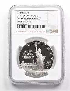 PF70UCAM 1986-S Statue Of Liberty Commemorative Silver $1 Prestige Set NGC *9832 - Picture 1 of 3