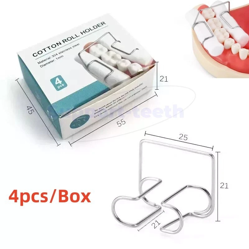 Dental Moisture Cotton Roll Holder Stainless Steel Teeth Clip Holders 2.1*2.6 cm - Image 1 of 4