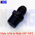Male An6 An-6 To 3/8 Bspt Thread Straight Reducer Fuel Fittings Adaptor  Black