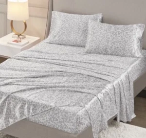Madison Park Essentials Satin Luxury Print king Sheet Set - Picture 1 of 3