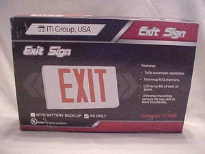 ITI Group red led EXIT sign new in box , Listed for Damp Locations - Picture 1 of 4