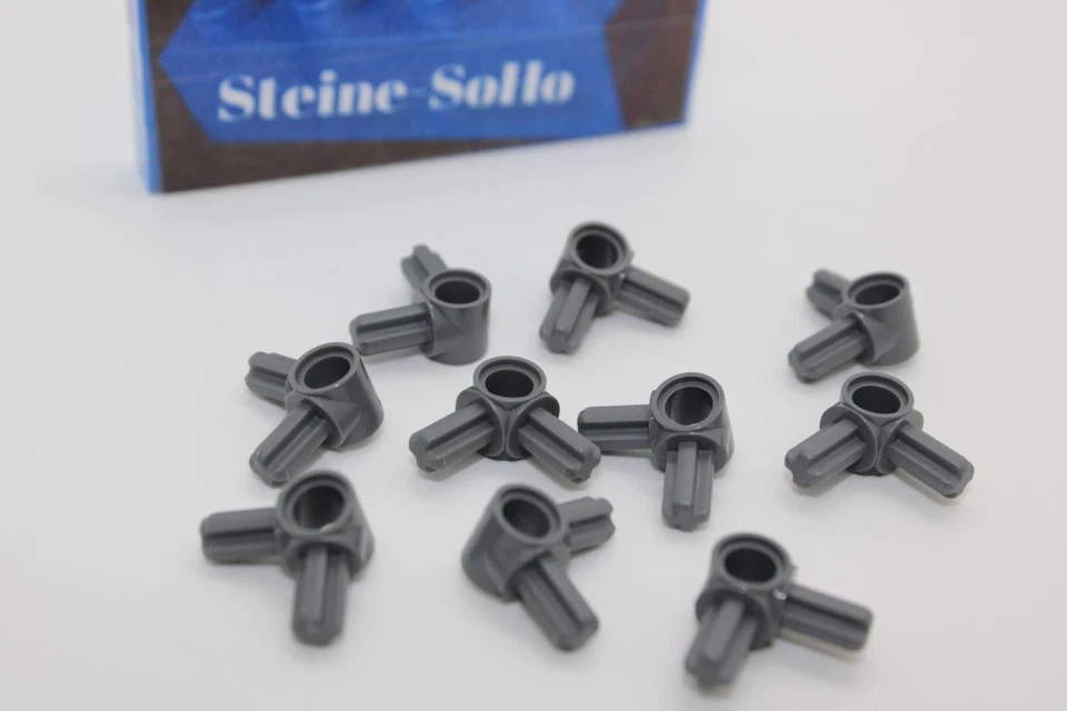 Lego (c) 10x Technic - Eckverbinder Achse Pin - dunkelgrau - 10197 - 1x1x1 - Bild 1 von 1