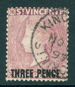 SG 63 St Vincent 1867 3d su 1d malva usato molto bene GATTO £26 - Foto 1 di 1