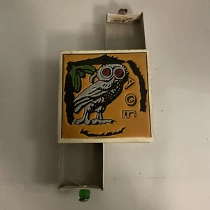 VTG Pandora Ceramic Owl Tile Hand Painted Match Holder - Greece - 7.5x7.5x2.75cm - Picture 1 of 15