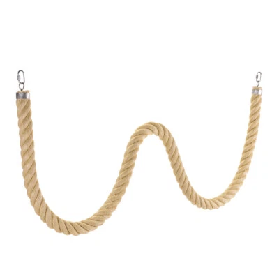 HAPPYBIRD Sisalseil Kletterseil aus SISAL 200 x 4cm mit Karabinerhaken Papagei Schaukel