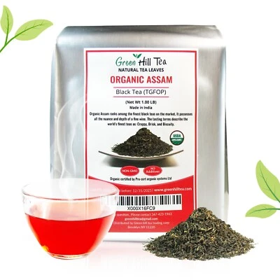 Organic Assam(TGFOP) black Tea with tippy flowery loose tea Estate Tea  1 LB - Image 1 of 4