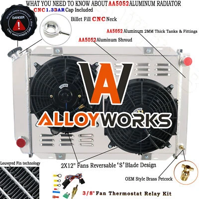 Ventilador de cubierta de radiador de 3 filas para Ford Mustang GT LX 1979-1993 1980 1992 5,0 L MT Foto 1 de 4