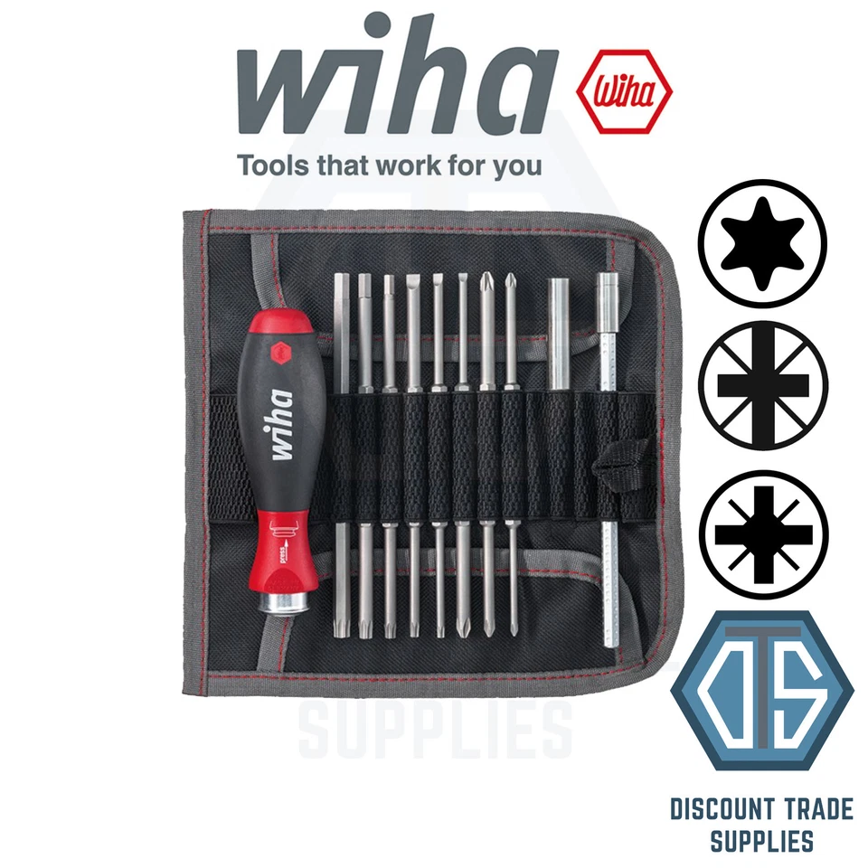 WIHA 41223 Bit Set For Mounting 19-pcs. in Bag, Pozidriv , TORX , SL/PZ - Image 1 of 1